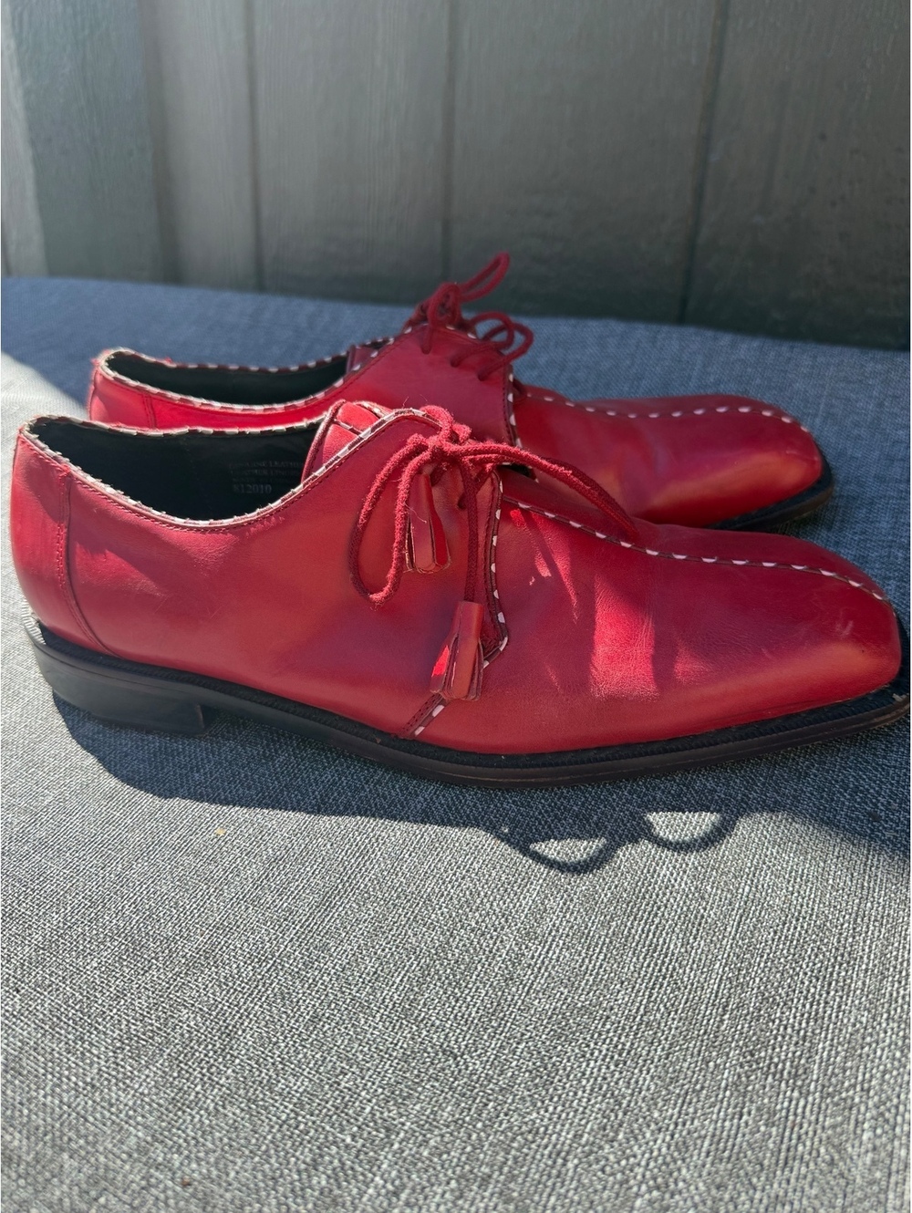 Giorgio Brutini Men's Red Leather Oxford Dress Shoes Size 10.5 M